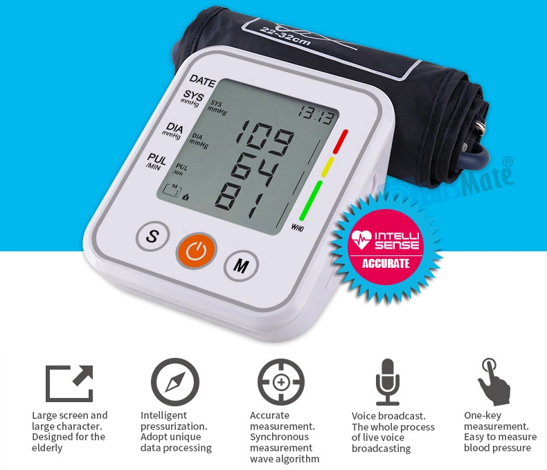 Electronic Digital Portable Automatic Heart Rate Pulse Wrist Blood Pressure Monitor